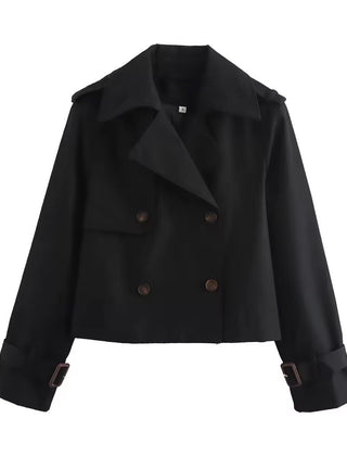 Eugenia | Cropped Double-Breasted Trench Coat