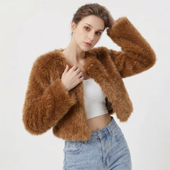 Anastasia | Cropped Plush Jacket