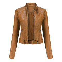Linnea | Cropped Stand-Collar Moto Jacket