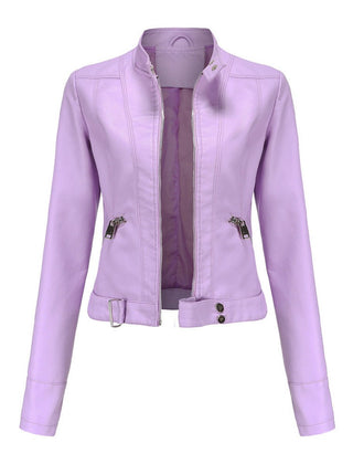 Linnea | Cropped Stand-Collar Moto Jacket