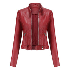 Linnea | Cropped Stand-Collar Moto Jacket