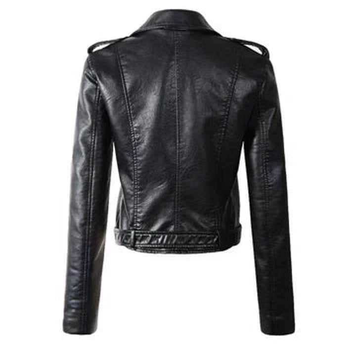 Yvette | Cropped Belted Moto Jacket