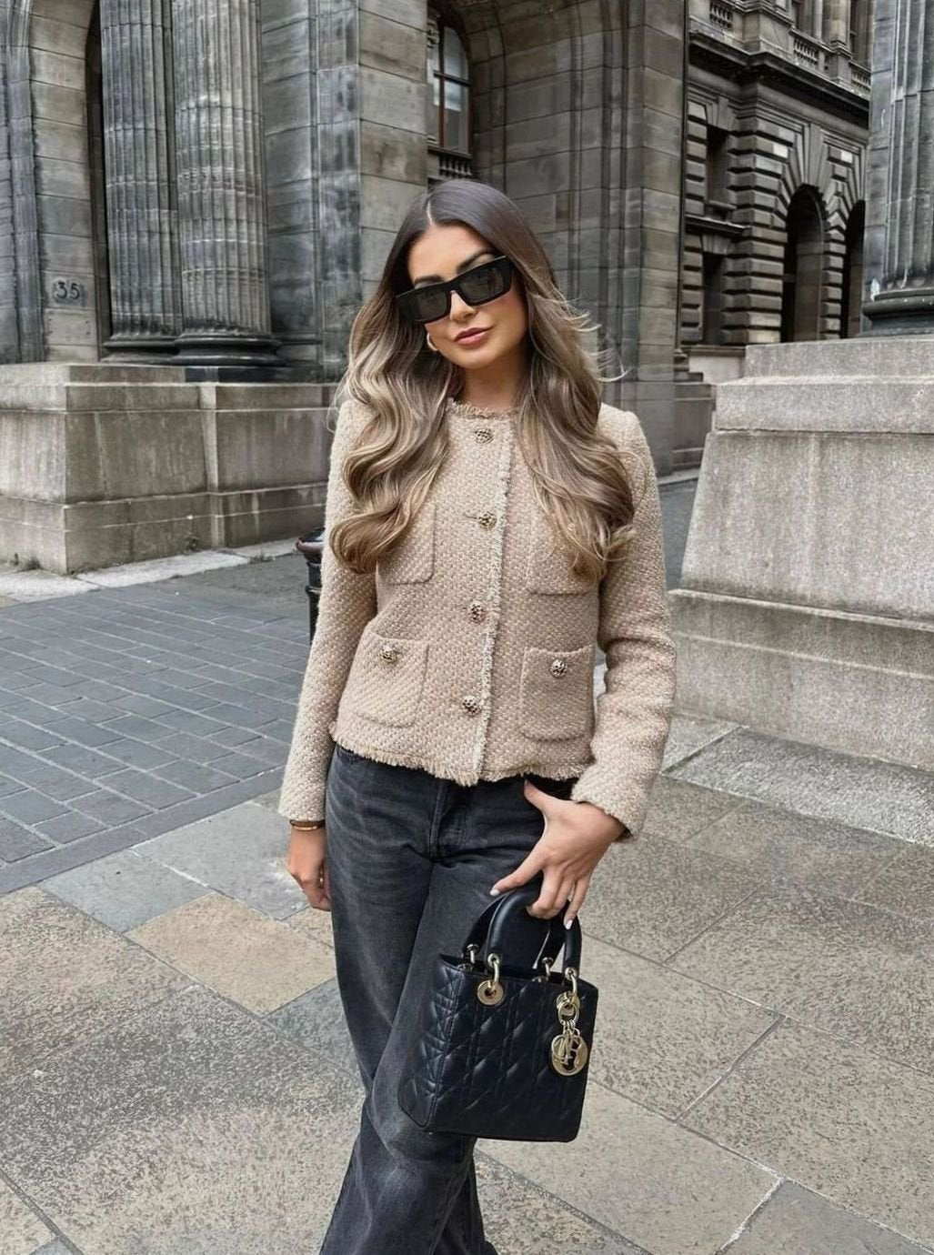 Celine | Cropped Collarless Jacket