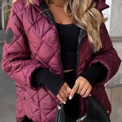 Marina | Diamond Quilted Hooded Zip-Up Jacket