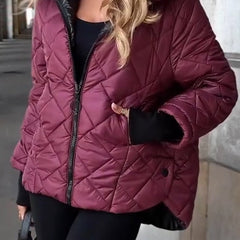 Marina | Diamond Quilted Hooded Zip-Up Jacket