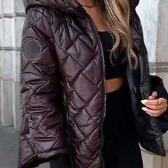 Delaney | Diamond Quilted Hooded Puffer Jacket