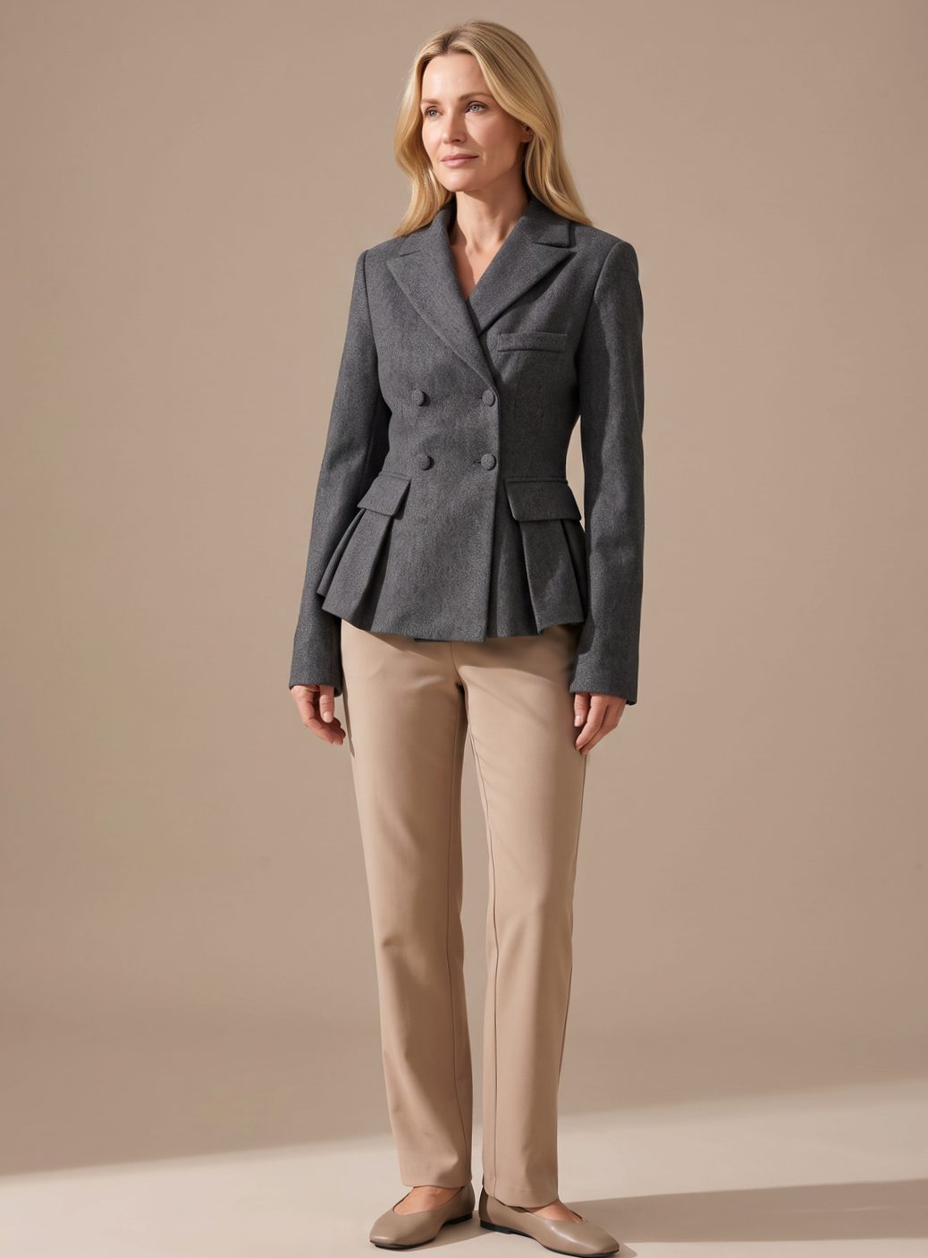 Gwendolyn | Tailored Double-Breasted Peplum Blazer