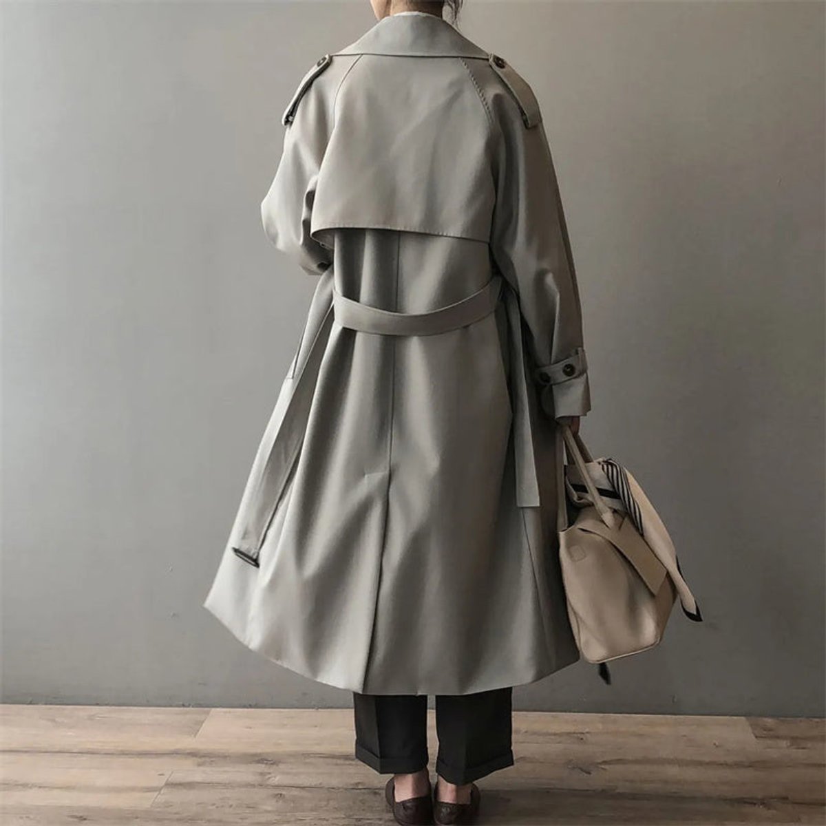 Cecilia | Double-Breasted Belted Long Trench Coat