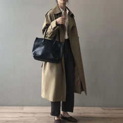 Cecilia | Double-Breasted Belted Long Trench Coat