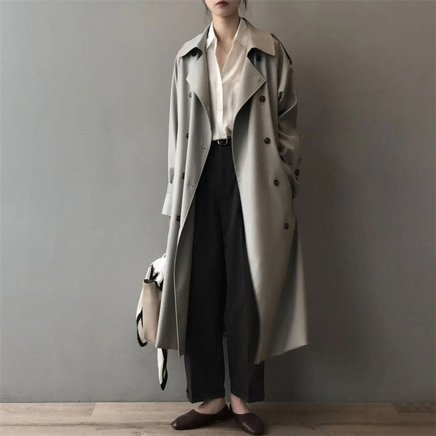 Cecilia | Double-Breasted Belted Long Trench Coat