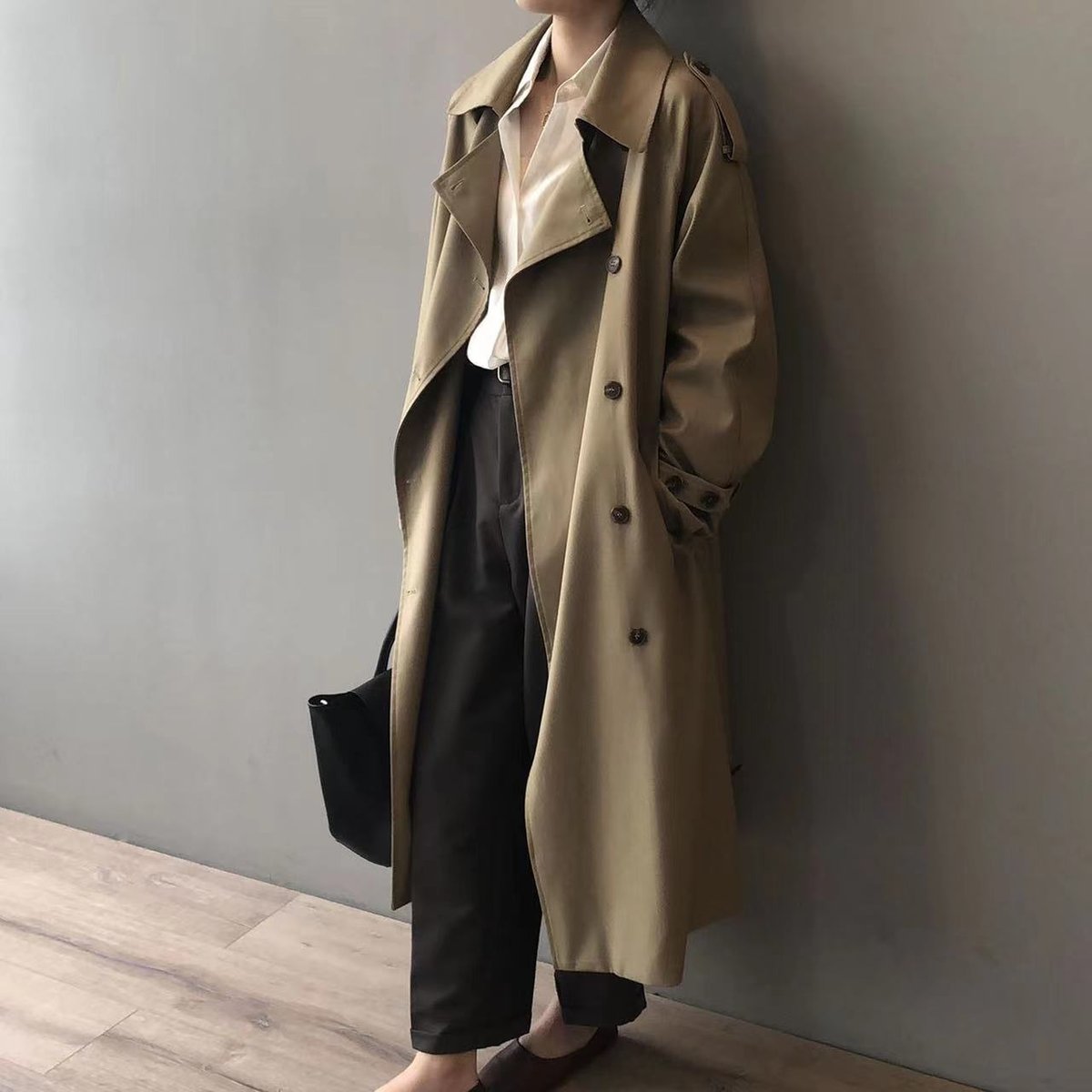 Cecilia | Double-Breasted Belted Long Trench Coat