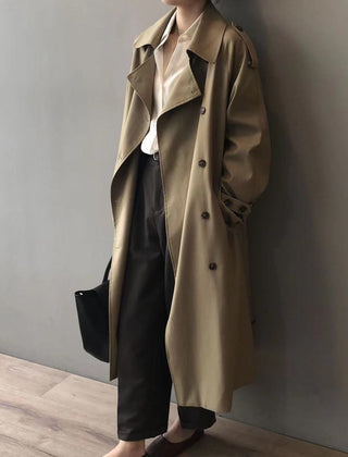 Katherine | Double-Breasted Belted Long Trench Coat