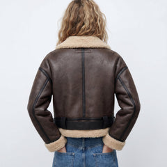 Beatrix | Cropped Aviator Bomber Jacket