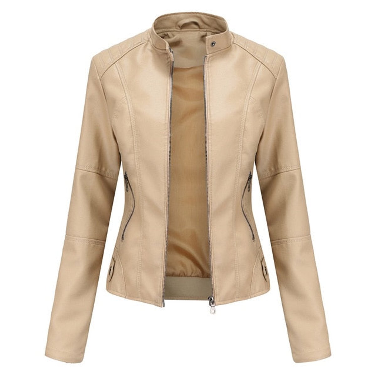 Yasmin | Tailored Stand-Collar Moto Jacket