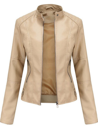 Helen | Refined Stand-Collar Moto Jacket