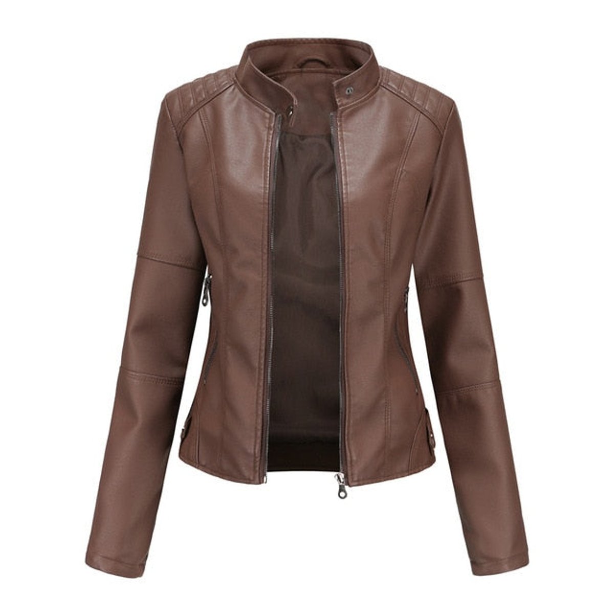 Yasmin | Tailored Stand-Collar Moto Jacket