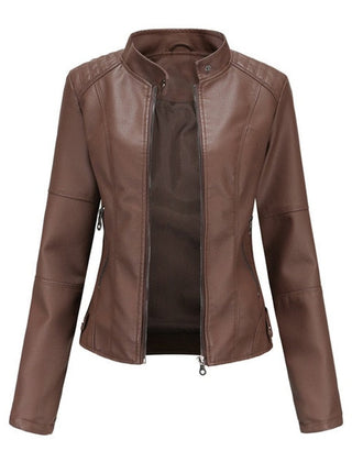 Helen | Refined Stand-Collar Moto Jacket