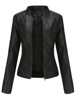Helen | Refined Stand-Collar Moto Jacket