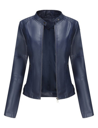 Helen | Refined Stand-Collar Moto Jacket