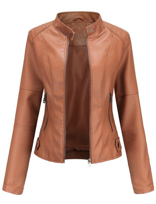 Helen | Refined Stand-Collar Moto Jacket