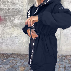Corinne | Hooded Drawstring Midi Parka