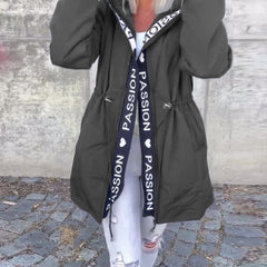 Corinne | Hooded Drawstring Midi Parka
