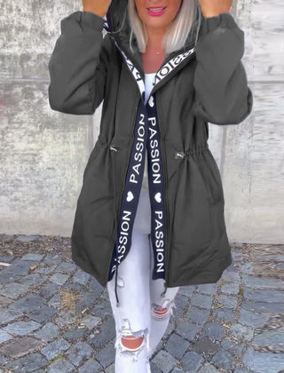 Corinne | Hooded Drawstring Midi Parka