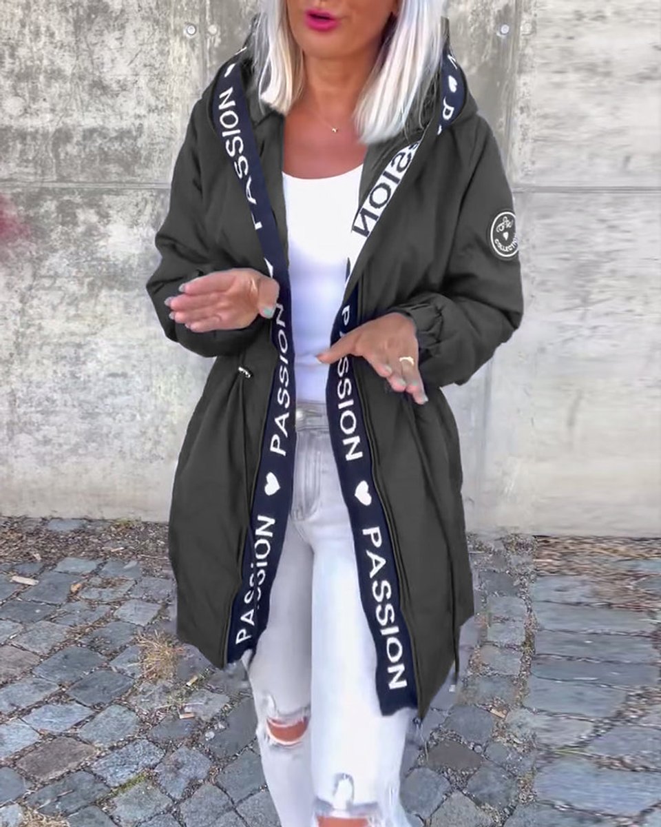 Corinne | Hooded Drawstring Midi Parka