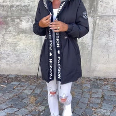 Corinne | Hooded Drawstring Midi Parka