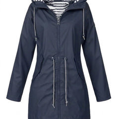Cordelia | Hooded Drawstring Waterproof Raincoat