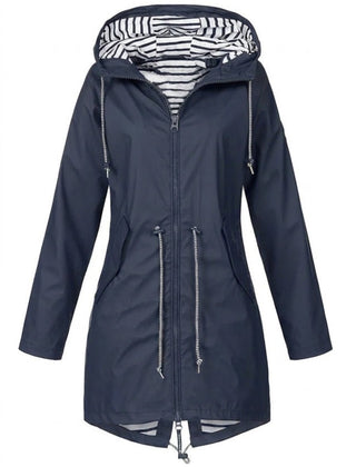 Cordelia | Hooded Drawstring Waterproof Raincoat