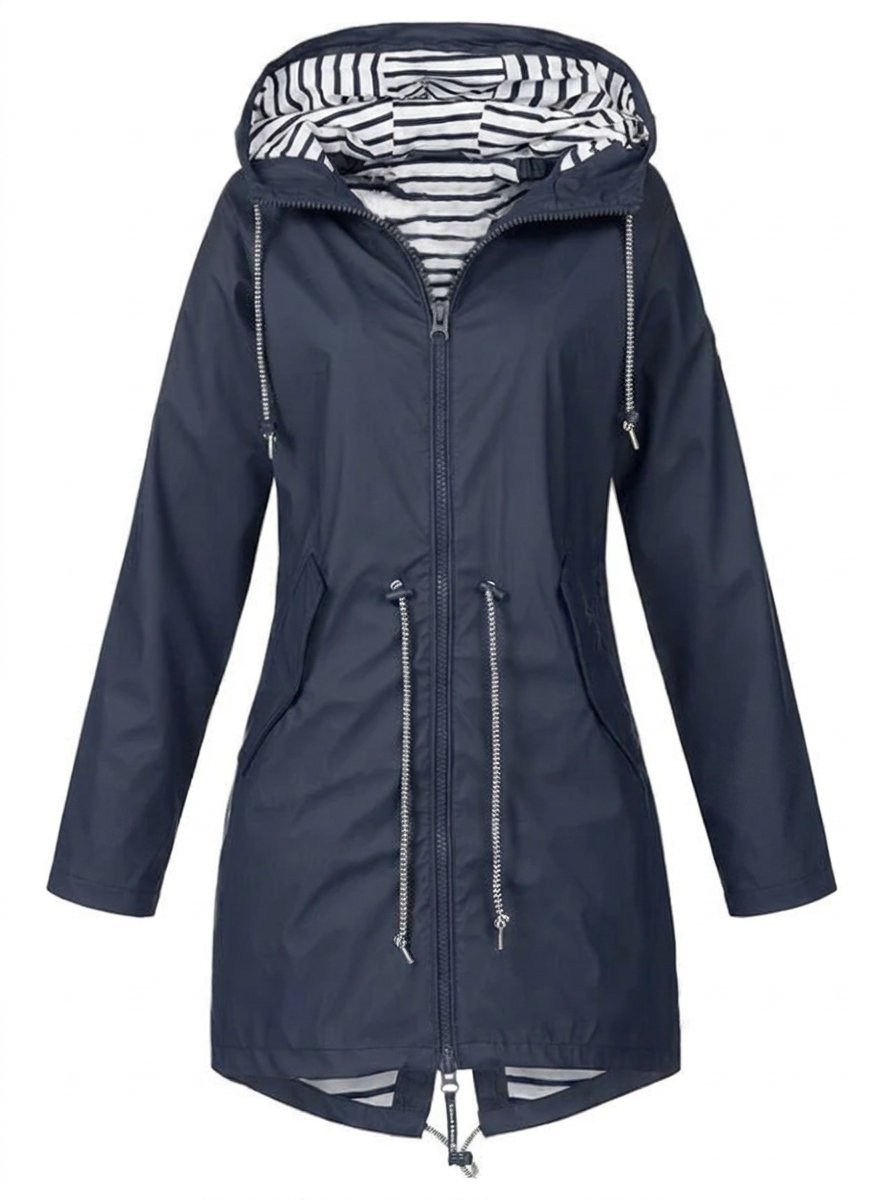 Ottoline | Hooded Drawstring Rain Coat