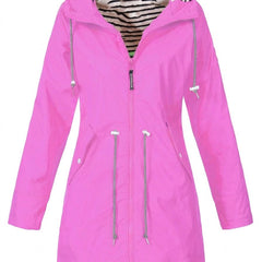 Cordelia | Hooded Drawstring Waterproof Raincoat