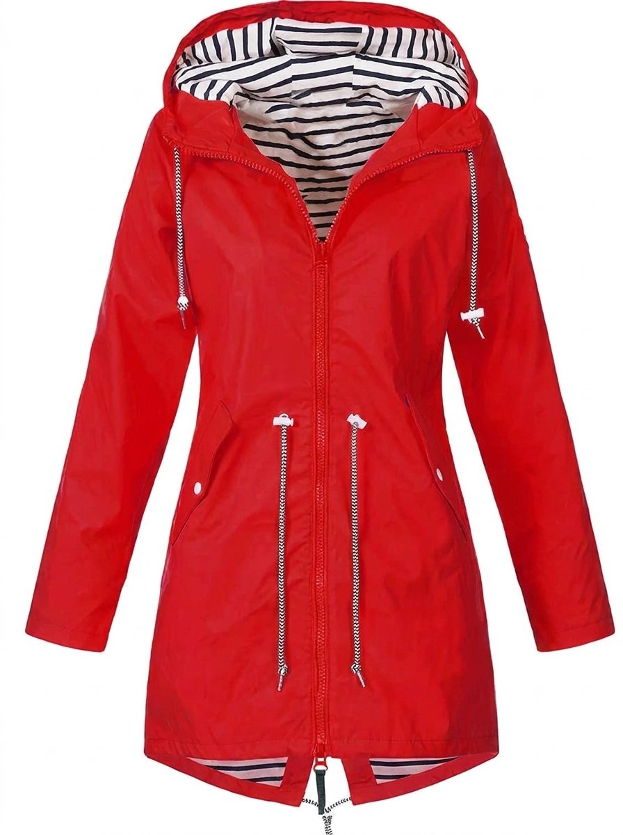Cordelia | Hooded Drawstring Waterproof Raincoat