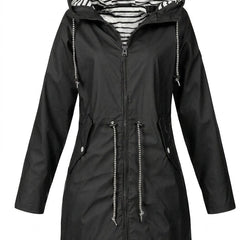 Ottoline | Hooded Drawstring Rain Coat
