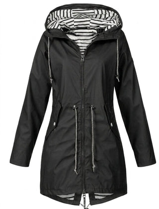 Ottoline | Hooded Drawstring Rain Coat