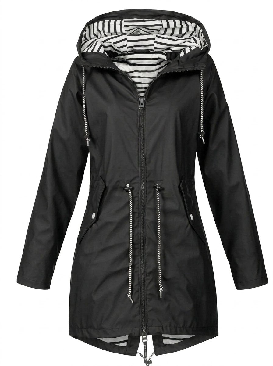 Ottoline | Hooded Drawstring Rain Coat