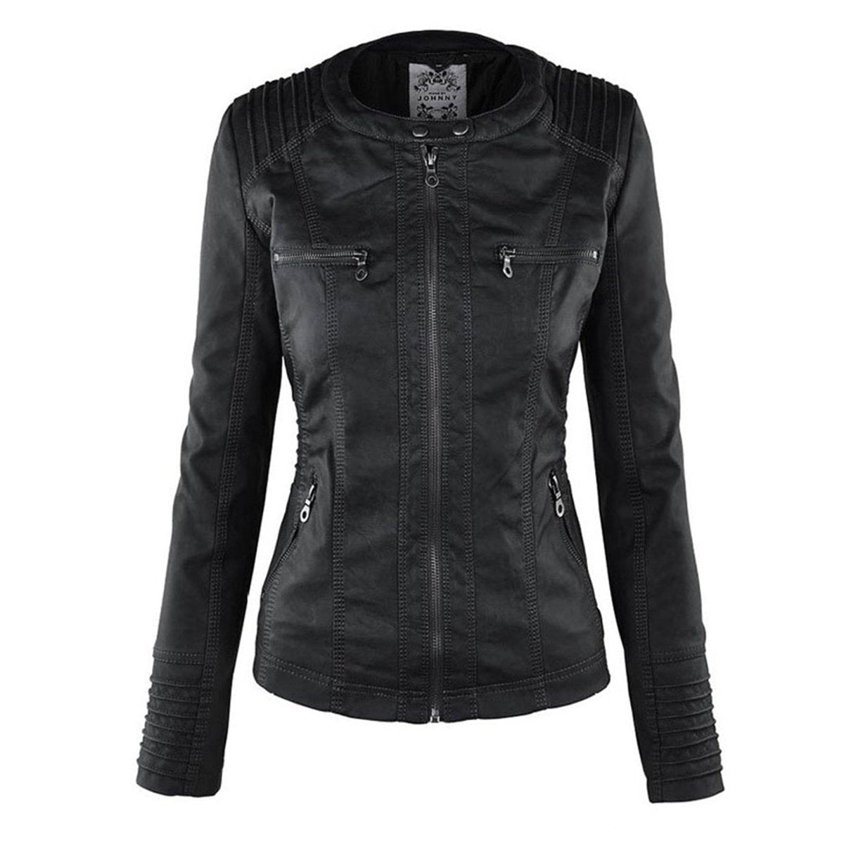 Harlow | Hooded Moto Jacket with Removable Hood