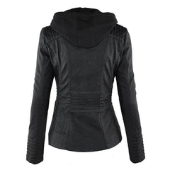 Lucinda | Hooded Moto Jacket with Removable Hood