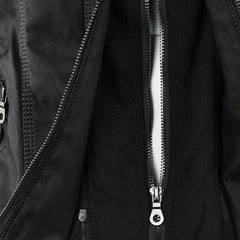 Harlow | Hooded Moto Jacket with Removable Hood