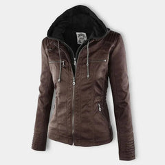 Diana | Hooded Zip-Up Moto Jacket