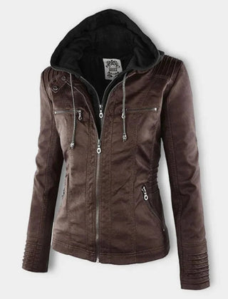 Diana | Hooded Zip-Up Moto Jacket