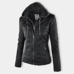 Diana | Hooded Zip-Up Moto Jacket