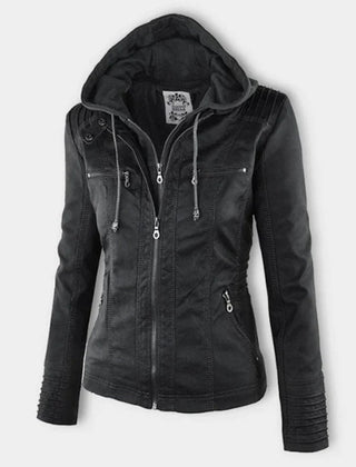 Diana | Hooded Zip-Up Moto Jacket
