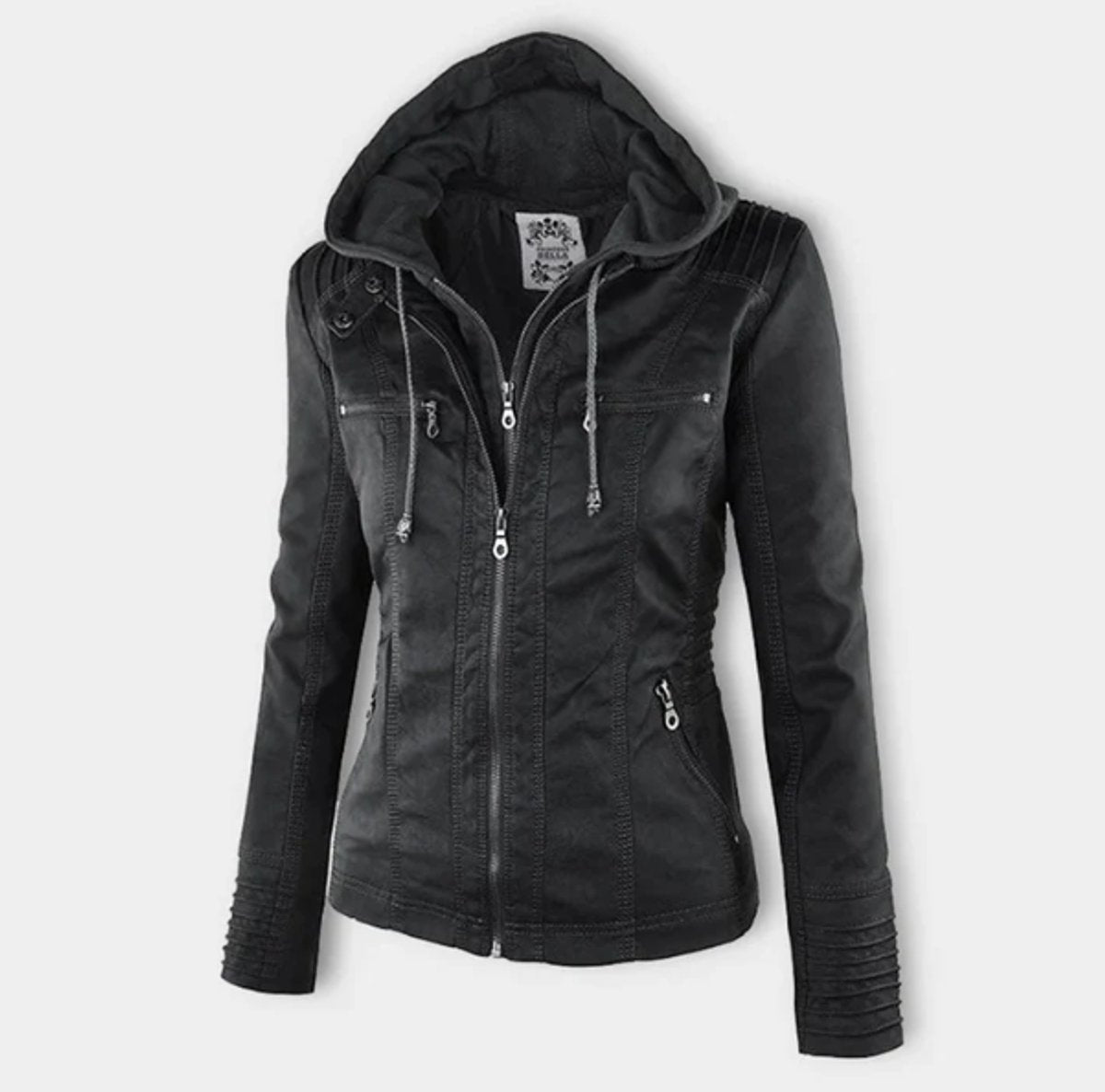 Diana | Hooded Zip-Up Moto Jacket