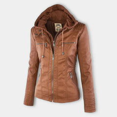 Diana | Hooded Zip-Up Moto Jacket
