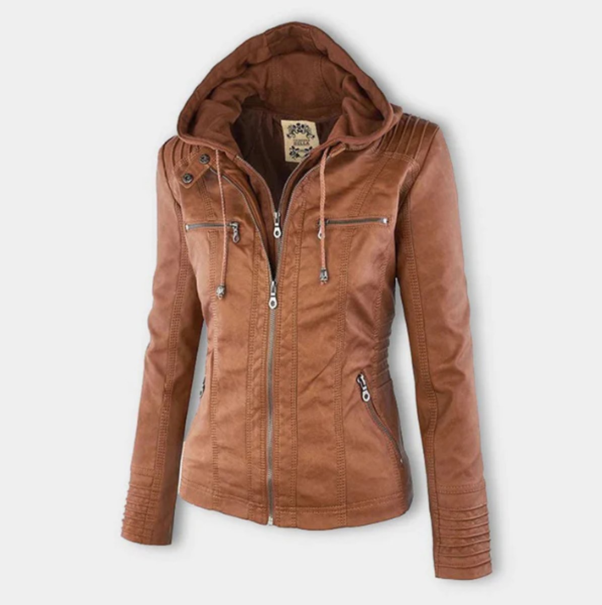 Diana | Hooded Zip-Up Moto Jacket