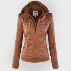 Diana | Hooded Zip-Up Moto Jacket