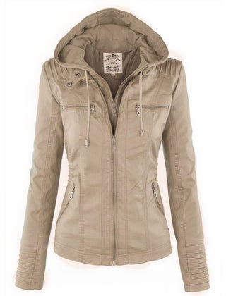 Agatha | Hooded Moto Jacket with Removable Hood