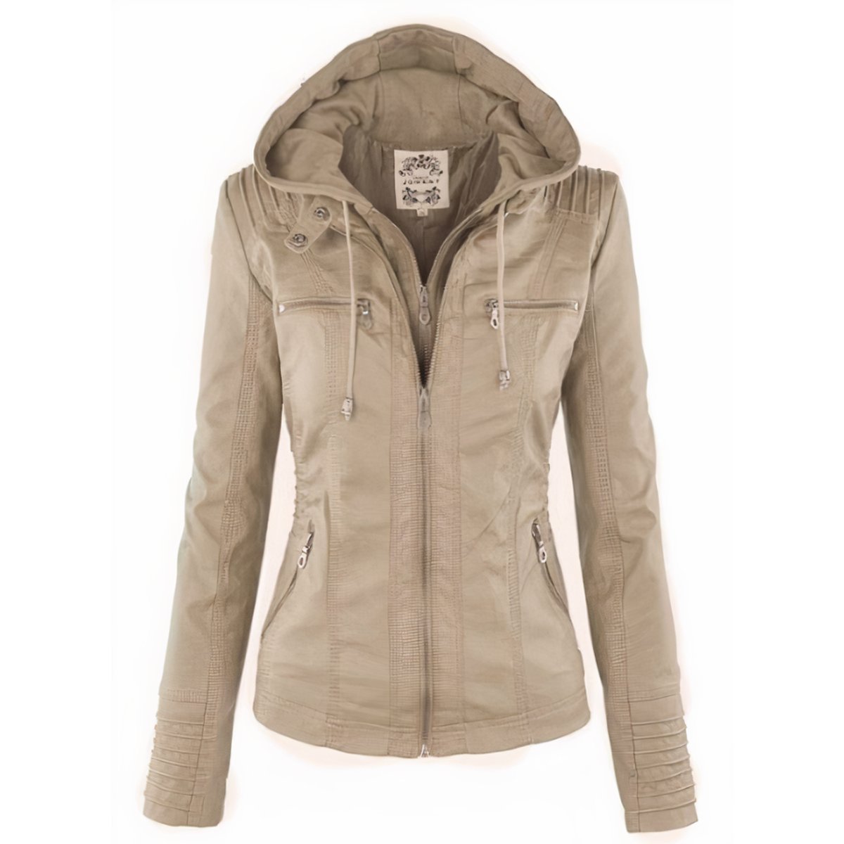 Agatha | Hooded Moto Jacket with Removable Hood